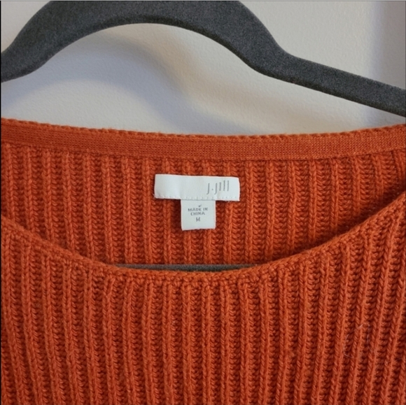 J.Jill Medium wool blend ribbed knit orange sweater - Picture 3 of 5